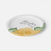 Yellow Rose Brautparty Elegantes Party Hochzeit Pappteller (Schrägansicht)