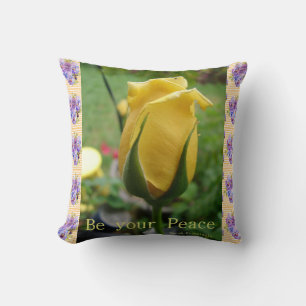Yellow Rose Bud Peace Inspiration Cushion Kissen