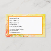 Yellow Rose Business Card Visitenkarte (Rückseite)