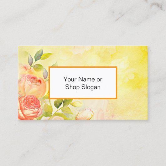 Yellow Rose Business Card Visitenkarte (Vorderseite)