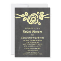 Yellow Rose Chalkboard Brautparty laden