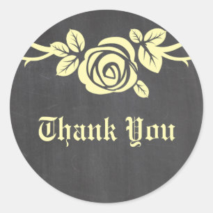 Yellow Rose Chalkboard Danke Stickers