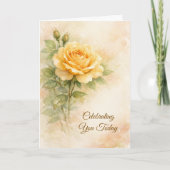Yellow Rose Christian Birthday Karte (Vorderseite)