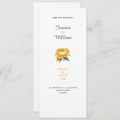 Yellow rose classy elegant wedding invitation einladung (Vorne/Hinten)