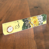 Yellow Rose Desk Namplate Namensplakette (Seite)