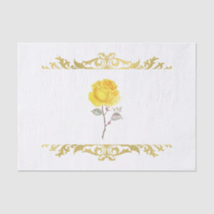 Yellow Rose & Elegante Gold Geburtstagsparty Seidenpapier