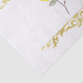 Yellow Rose & Elegante Gold Geburtstagsparty Seidenpapier (Ausschnitt)