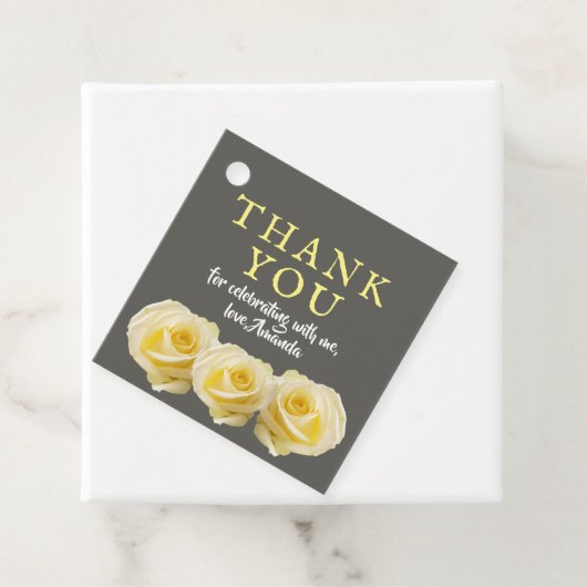 Yellow Rose Floral Geburtstag Danke Foto Geschenkanhänger (Beispiel)