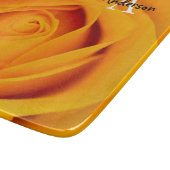 Yellow rose flower Glass chopping board Schneidebrett (Ecke)