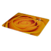 Yellow rose flower Glass chopping board Schneidebrett (Ecke)