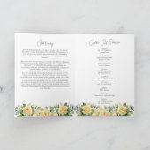 Yellow Rose Funeral Order of Service Foto Karte (Innenseite)