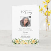 Yellow Rose Funeral Order of Service Foto Karte (Gelbe Blume)