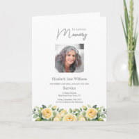 Yellow Rose Funeral Order of Service Foto