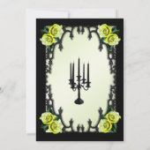 Yellow Rose Gothic Probe Dinner Green Einladung (Rückseite)