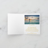 Yellow Rose Heart Design Wedding Dankeskarte (Innenseite)