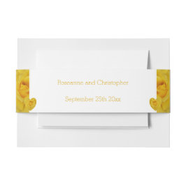 Yellow Rose Heart Design Wedding Einladungsbanderole