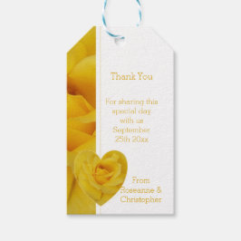 Yellow Rose Heart Design Wedding Geschenkanhänger