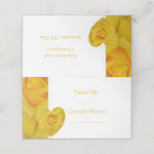 Yellow Rose Heart Design Wedding Platzkarte (Außenseite Aufgefaltet)