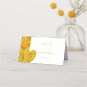 Yellow Rose Heart Design Wedding Platzkarte (Vorderseite)