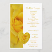 Yellow Rose Heart Design Wedding Programm (Vorderseite)