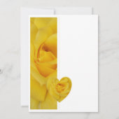Yellow Rose Heart Design Wedding Save The Date (Rückseite)