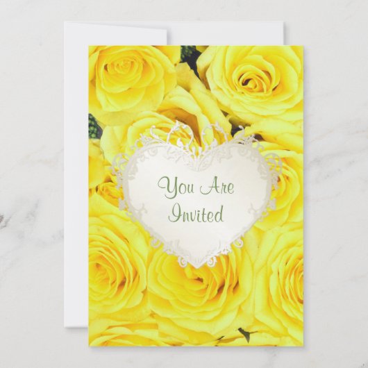 Yellow Rose Hochzeit Probe Dinner Einladung (Rückseite)