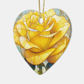 Yellow Rose Memorial Keramik Ornament (Links)