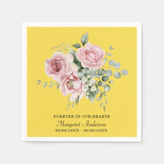 Yellow Rose Memorial Serviette (Vorderseite)