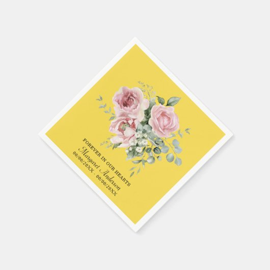 Yellow Rose Memorial Serviette (Ecke)