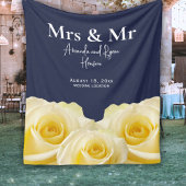 Yellow Rose Mrs. & Mr Bridal Couple Wedding Gift Fleecedecke