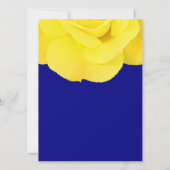 Yellow Rose Navy Blue Floral White Einzigartige Ho Einladung (Rückseite)
