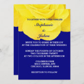 Yellow Rose Navy Blue Floral White Einzigartige Ho Einladung (Vorne/Hinten)