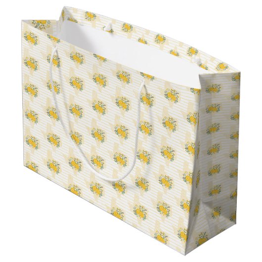 Yellow Rose of Texas - Gingham Staat Pattern Große Geschenktüte (Rückseite Schrägansicht)