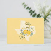 Yellow Rose of Texas - Gingham Staat Wedding RSVP (Stehend Vorderseite)