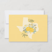 Yellow Rose of Texas - Gingham Staat Wedding RSVP Karte (Vorderseite)
