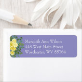 Yellow Rose Periwinkle Blue Floral Address (Insitu)