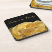 Yellow Rose Personal Wedding Untersetzer (Linke Seite)