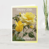 Yellow Rose Personalisiert 35. Hochzeitstag Karte (Vorderseite)