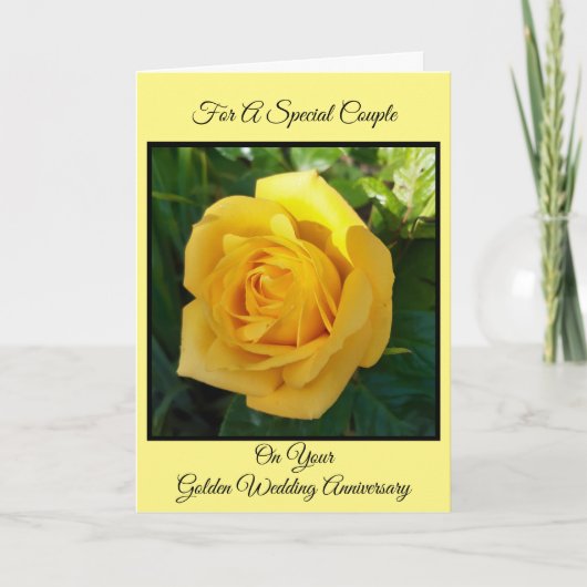 Yellow Rose Personalisiert 50. Hochzeitstag Karte (Vorderseite)