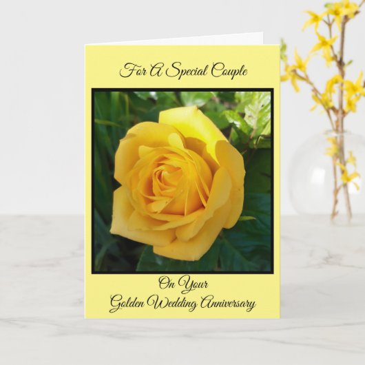 Yellow Rose Personalisiert 50. Hochzeitstag Karte (Gelbe Blume)