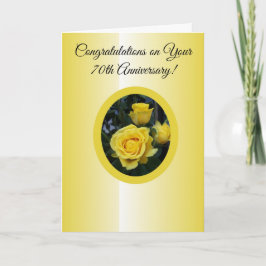Yellow Rose Personalisiert 70. Hochzeitstag Karte