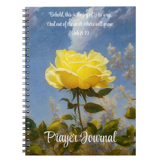 Yellow Rose Prayer Bible Verse Journal Notizblock (Vorderseite)