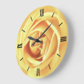 Yellow Rose Print Große Wanduhr (Winkel)