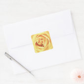 Yellow Rose Print Quadratischer Aufkleber (Umschlag)