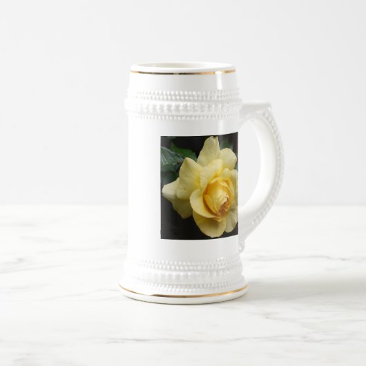 Yellow Rose Stein Bierglas (VorderseiteRechts)