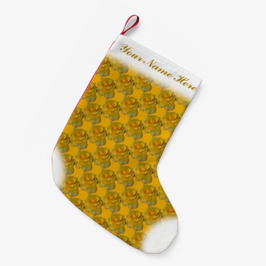 Yellow Rose Strumpf Rose Weihnachten Strumpf Custo Kleiner Weihnachtsstrumpf (Vorderansicht (hängend))