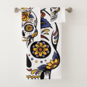 Yellow Rose Sugar Skull Badhandtuch Set (Insitu)