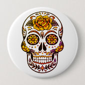 Yellow Rose Sugar Skull Button (Vorderseite)