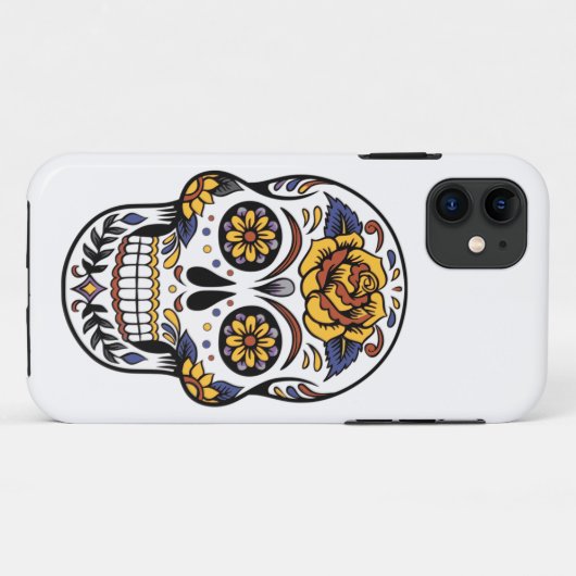 Yellow Rose Sugar Skull Case-Mate iPhone Hülle (Rückseite (Horizontal))