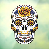 Yellow Rose Sugar Skull Fensteraufkleber (Blatt 3)
